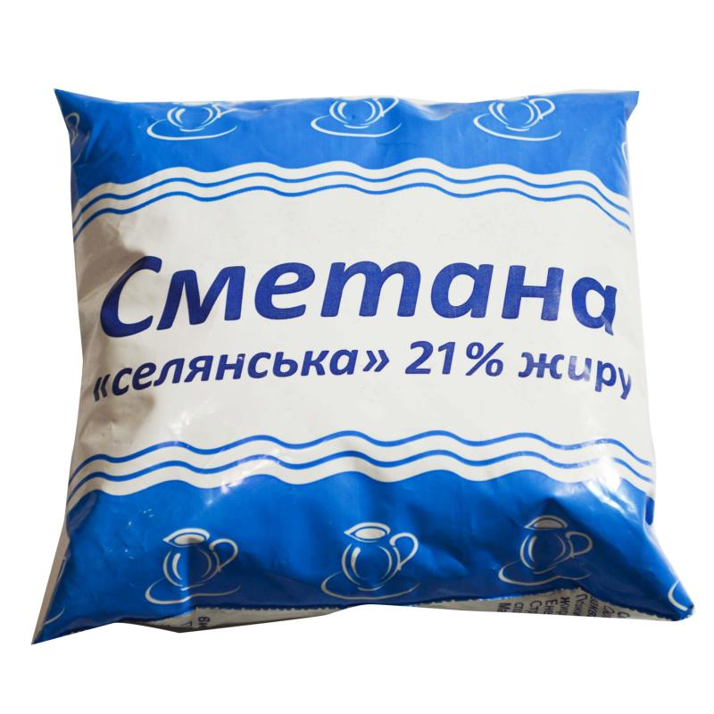 Сметана ВІДДІ 21%, 350г, плівка поліетиленова